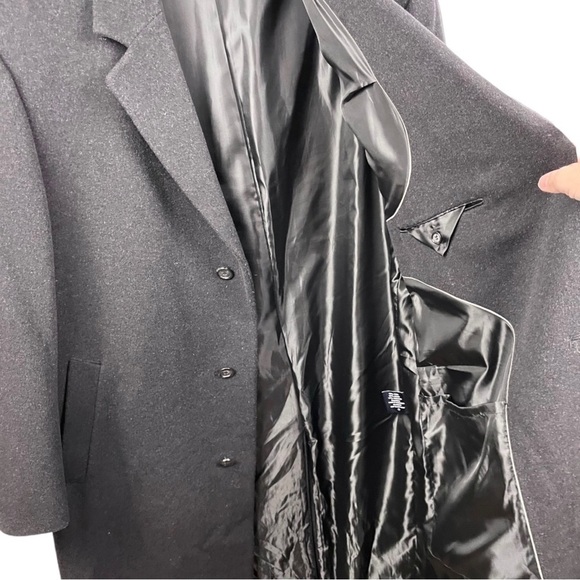 𝅺OSCAR de la Renta Menswear Charcoal Wool and Cashmere Long Coat Size 46R ( 4XL) - Picture 7 of 11